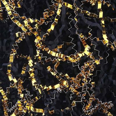 Crinkle Cut Paper Shred Filler for Gift Wrapping, Shredded Paper for Basket Filling,Mixed Colors Gift Box Filler for Easter, Birthday, Christmas, Thanksgiving, Wedding, Mother's Day( Black&Gold)