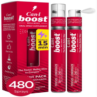 Cani Brands Feel Amazing Liquid Energy Spray for Menopause & Perimenopause Support  Fast-Acting Alertness, Focus & Brain Fog Relief, Vegan & Sugar-Free Oral Spray, 2 Pack (60 Servings)