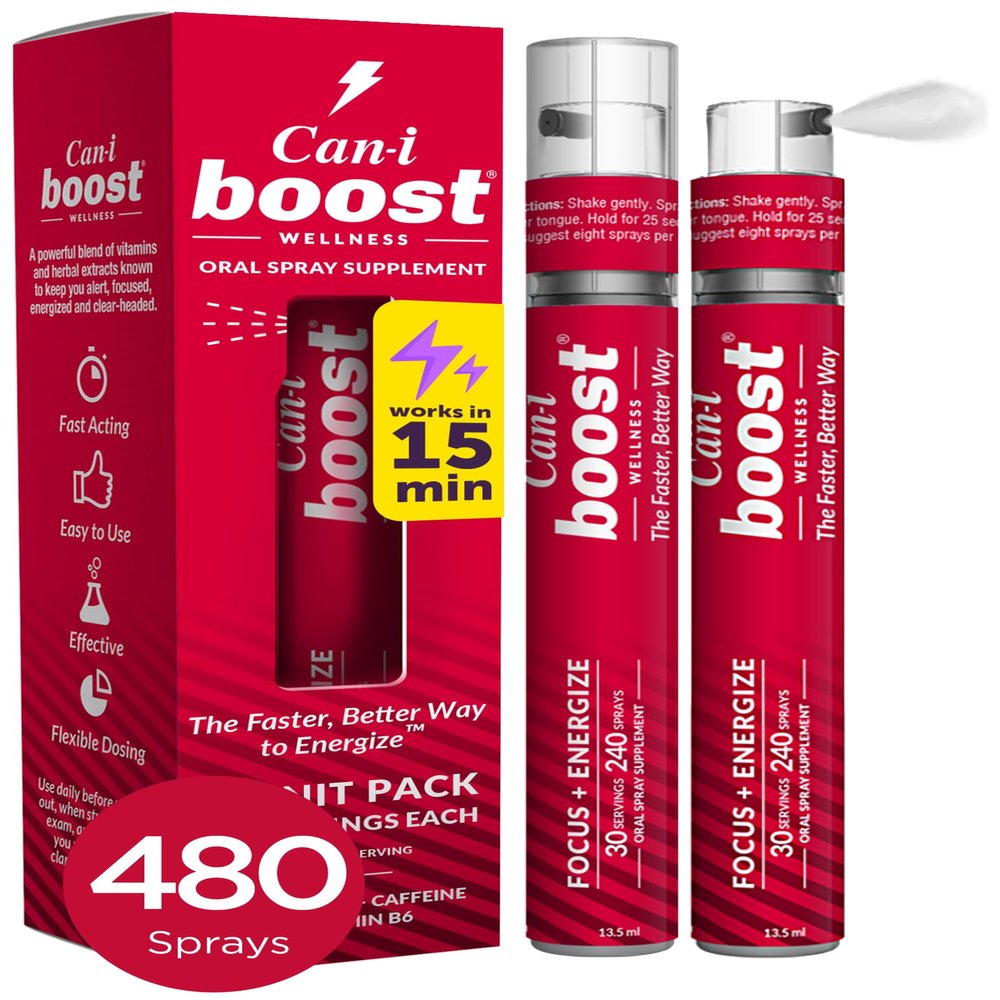 Cani Brands Feel Amazing Liquid Energy Spray for Menopause & Perimenopause Support Fast-Acting Alertness, Focus & Brain Fog Relief, Vegan & Sugar-Free Oral Spray, 2 Pack (60 Servings)