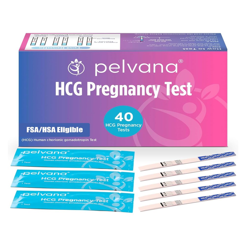 Pelvana HCG Pregnancy Test Strips 40 Count - Accurate Results in 5 Minutes, Easy to Use at Home, Value Pack Ideal for Women Trying to Conceive Naturally & Needing to Test Often - Bulk Pregnancy Tests