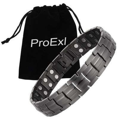 PROEXL MAX Magnetic Bracelet for Men, Minimalist Style, Adjustable Length, Premium Clasp (Gunmetal Gray)