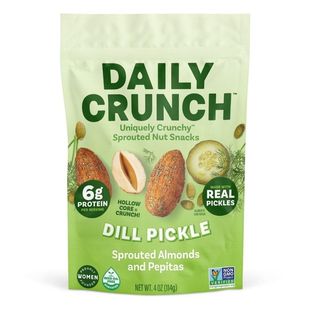 Daily Crunch, Almonds Pepitas Sprouted Dill Pickle, 4 Ounce