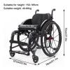 Sports Leisure Wheelchair Disabled Manual Self Propelled Wheelchair Lightweight Folding Aluminum Alloy Wheelchair Suitable with Quick Release Rear Wheels & Anti-Tip Wheels(Width 36cm/14.1in,Black) view 2