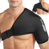 Comfitech Shoulder Ice Pack Wrap Sleeve for Better Putting On & Off, Reusable Gel Cold Pad for Arm, Large, Black view 1