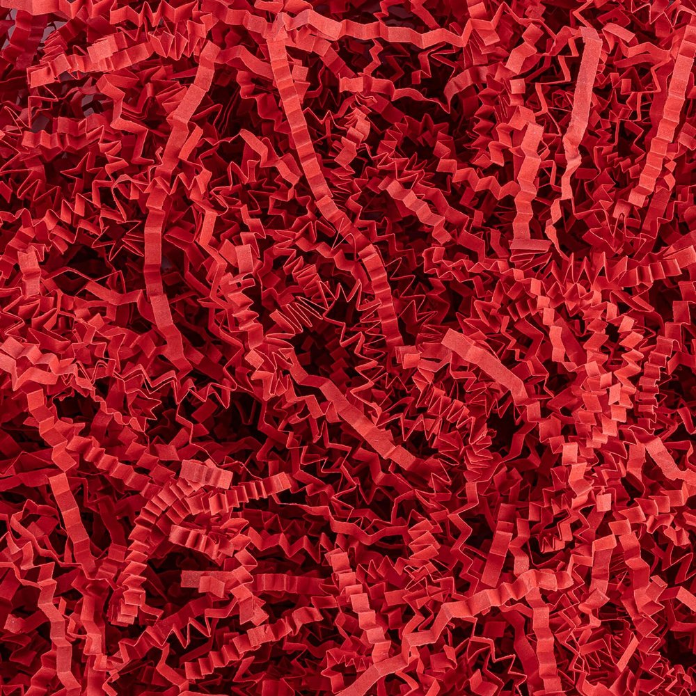 Sukh 4.9OZ Christmas Red Crinkle Cut Paper - Reusable Paper Shred Filler as Confetti Paper Stuffing Baskets Filler for Cute Easter Wedding Birthday Decorative Craft Box Bags Wrapping Supplies(Red)