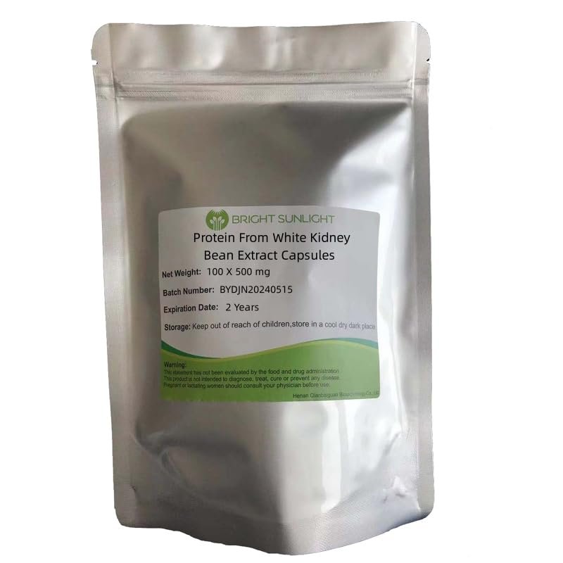 Bright sunlight Protein from White Kidney Bean Extract Capsules 100 X 500 mg. Veg.