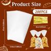 Cellophane Treat Bags - 200 Clear 6x10 Inch Bags with 200 Gold Twist Ties for Birthday Weddings Halloween Party Favors view 2