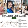 YEIN Eye Protection Glasses Computer Glasses full Rim Metal Eyewear Comfortable Wearing Experience for daily lifeRose Gold+4.25Magnification view 4