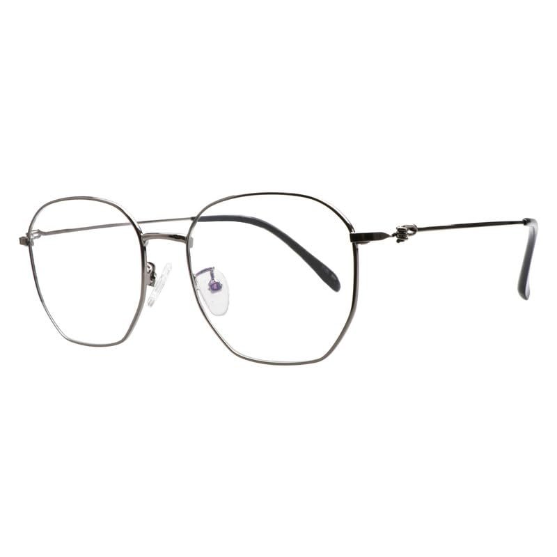 YEIN Eye Protection Glasses Computer Glasses full Rim Metal Eyewear Comfortable Wearing Experience for daily lifeGrey+4.50Magnification