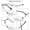 YEIN Eye Protection Glasses Computer Glasses full Rim Metal Eyewear Comfortable Wearing Experience for daily lifeGrey+4.50Magnification view 2