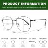 YEIN Eye Protection Glasses Computer Glasses full Rim Metal Eyewear Comfortable Wearing Experience for daily lifeGrey+4.50Magnification view 3