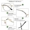 YEIN Eye Protection Glasses Computer Glasses full Rim Metal Eyewear Comfortable Wearing Experience for daily lifeBlack Gold+1.00Magnification view 2