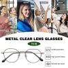 YEIN Eye Protection Glasses Computer Glasses full Rim Metal Eyewear Comfortable Wearing Experience for daily lifeBlack Gold+1.00Magnification view 4