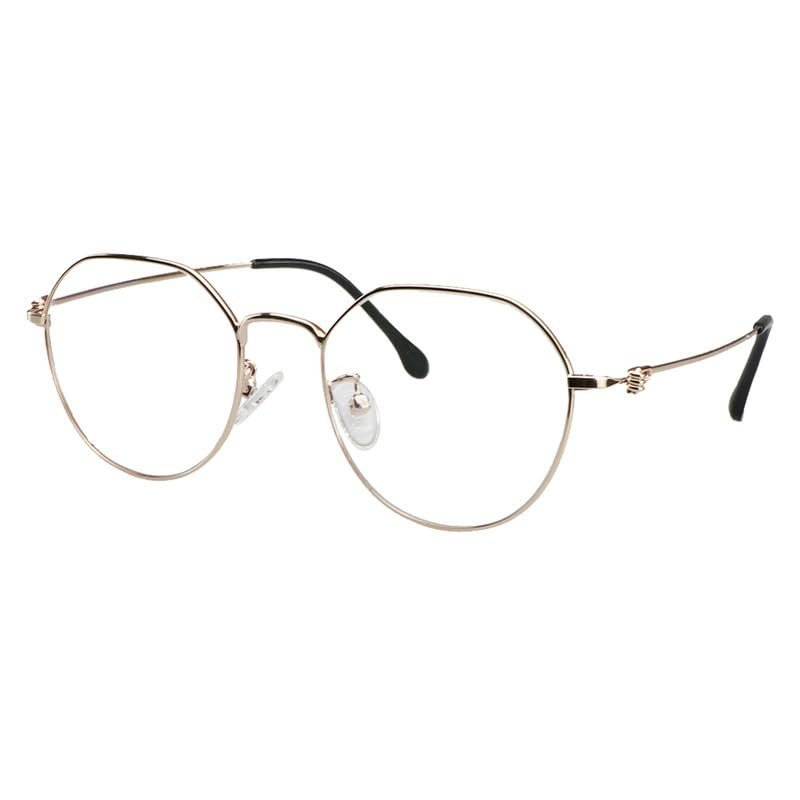 YEIN Eye Protection Glasses Computer Glasses full Rim Metal Eyewear Comfortable Wearing Experience for daily lifeGolden+4.25Magnification
