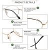YEIN Eye Protection Glasses Computer Glasses full Rim Metal Eyewear Comfortable Wearing Experience for daily lifeGolden+4.25Magnification view 2