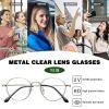 YEIN Eye Protection Glasses Computer Glasses full Rim Metal Eyewear Comfortable Wearing Experience for daily lifeGolden+4.25Magnification view 4