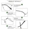 YEIN Eye Protection Glasses Computer Glasses full Rim Metal Eyewear Comfortable Wearing Experience for daily lifeSilver+4.00Magnification view 2