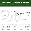 YEIN Eye Protection Glasses Computer Glasses full Rim Metal Eyewear Comfortable Wearing Experience for daily lifeSilver+4.00Magnification view 3