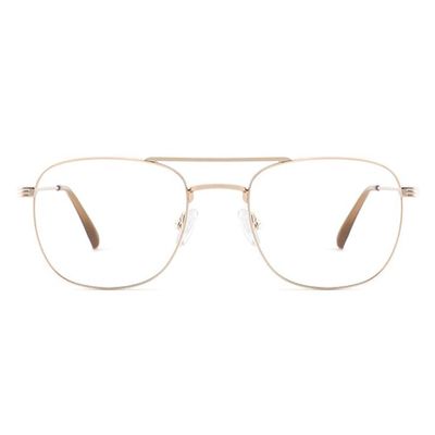 AOOLIA Aviator Reading Glasses for Women Men, Blue Light Blocking Computer Readers, Metal Frame Spring Temple Readers Glasses (Gold, 2.25, x)