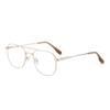 AOOLIA Aviator Reading Glasses for Women Men, Blue Light Blocking Computer Readers, Metal Frame Spring Temple Readers Glasses (Gold, 2.25, x) view 2
