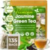 FreshDrinkUS, Premium 135 Jasmine Green Tea Bags, 100% Natural & Pure from Jasmine Green Herbal Tea. Made with Natural Material Tea Bags. No Sugar, No Caffeine, No Gluten, Vegan. view 1