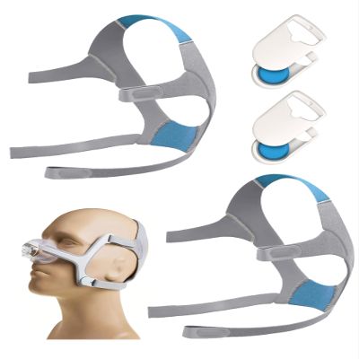 Headgear Replacement 2Packs Compatible with AirFit N20 Mask, 2Packs Elasticity Premium Nylon Soft Headgears+2Pairs Features Magnetic Clips (Medium)