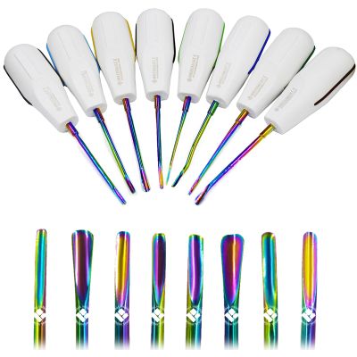 Dental Luxating Elevator Surgical Root Instruments Multi Color Tips Set of 8 Each Premium German by INSTUMAX