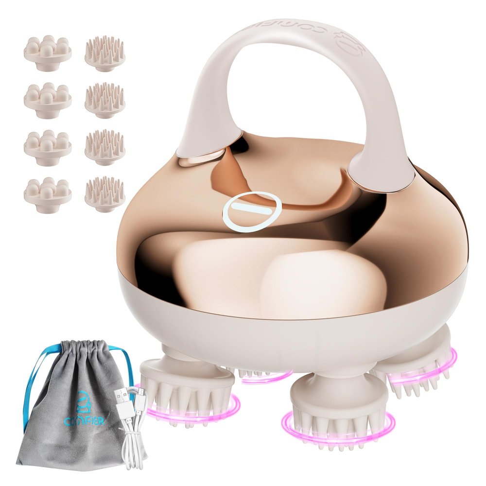 COMFIER Cordless Scalp Massager with 3 kneading Modes, Gifts,Waterproof Head Massage with 8 Claws for Deep Cleansing,Head Scratcher,Body Massager,Cat Massage