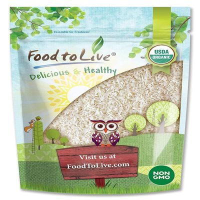 Food to Live Organic Long Grain White Rice, 2 Pounds Non-GMO, Vegan, Kosher. Easy to Cook. Stays Separate and Fluffy. Low in Fat. Perfect for Stuffing, Pilafs, Salads.
