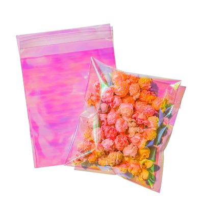 Cherodada 5x6 Inch Cookie Bags with Seals, Iridescent Self Adhesive Sealing Cellophane Brownie Wrappers Bags, Holographic Individual Treat Plastic Bags for Gift, Baking, Snack Packaging (100 Pcs)