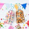 200 PCS Pet Paw Print Cellophane Bags, Dog Print Cellophane Treat Bags, Dog Treat Bag, Plastic Paw Print Candy Cookie Gift Bag with 200 Silver Twist Ties for Dog Birthday Party Decorations, Blue view 3