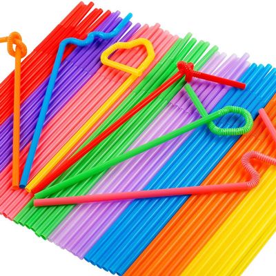 100PCS Milkshake Straws Plastic Bendy Party Straws Drinking Straws Bendable Party Fancy Straw for Cocktails Cold Smoothies
