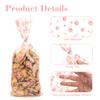 200 PCS Pet Paw Print Cellophane Bags, Dog Print Cellophane Treat Bags, Dog Treat Bag, Plastic Paw Print Candy Cookie Gift Bag with 200 Silver Twist Ties for Dog Birthday Party Decorations, Pink view 4