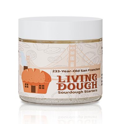 Living Dough - 233 Year Old San Francisco Sourdough Starter Culture - Active & Live Organic Sourdough Starter for Baking - For Artisan Bread, Pizza Dough, Waffles & More
