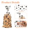 200 PCS Pet Paw Print Cellophane Bags, Dog Print Cellophane Treat Bags, Dog Treat Bag, Plastic Candy Cookie Gift Bag with 200 Silver Twist Ties for Dogs Birthday Party Favors Decorations, Black view 4