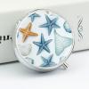 Pill Box Round Metal Pill Case 3 Compartment Portable Starfish Shell Pill Organizer Travel Pillbox for Pocket Purse Cute Pill Container Holder for Vitamins Medication Fish Oil view 4