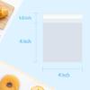 Cherodada 4x4 Inch Cookie Bags with Seals, clear Self Adhesive Sealing Cellophane Brownie Wrappers Bags, Individual Treat Plastic Bags for Gift, Cookie, Baking, Snack Packaging (200 Pcs) view 2