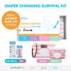 Bumco Baby Essentials Set - Personalized Diaper-Changing Baby Shower Gifts for Girls, Baby Gift Set with 2 Baby Bum Brushes (Original & Mini) + Diaper Clutch Bag + Wipes Wristlet, Newborn Gift Set view 3