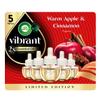 Air Wick Vibrant Plug in Scented Oil Refill, Infused with Essential Oils, Plug in Air Fresheners for Home, Fall Scent, Fall Dcor, Warm Apple & Cinnamon, 5 ct view 1