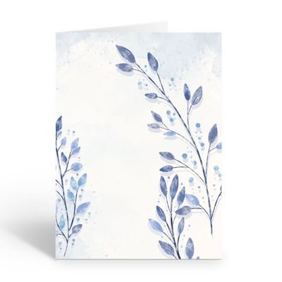 Stonehouse Collection | Blue Leaf Note Cards | Dried Leaves Watercolor Note Cards | Set of 10 (Blue Leaves)