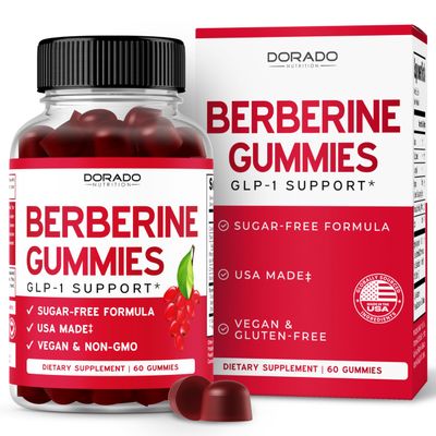 Berberine Gummies with Ceylon Cinnamon (1,200mg) Premium Sugar-Free Berberine Ceylon Cinnamon Supplement for Adults - Third-Party Tested, Non-GMO & Made in USA - 60 Count Chewable Gummies