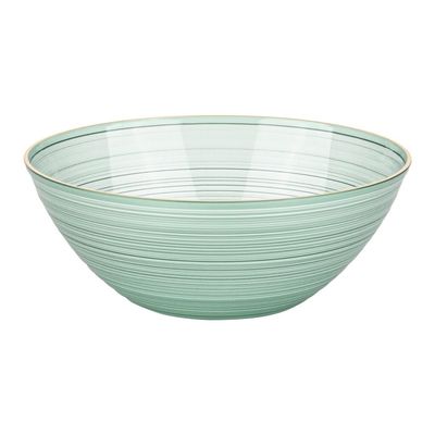 EcoQuality 12oz Translucent Green Plastic Round Bowls with Gold Rim - Disposable Translucent Plastic Soup Bowls, Heavy Duty Salad Bowls, Dessert Bowl, Baby Showers, Weddings, Birthday Party (240)
