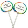 50-Qty Rainbow Whirly Pops with Full Color Customized Labels view 1