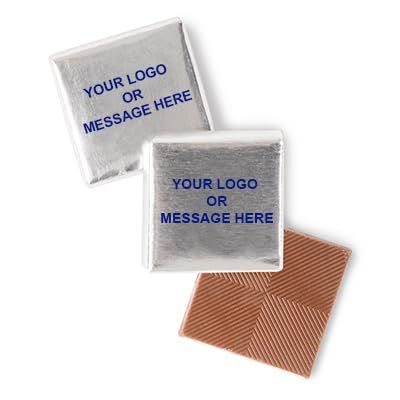600-Qty Custom Printed Foil Wrapped Chocolate Squares