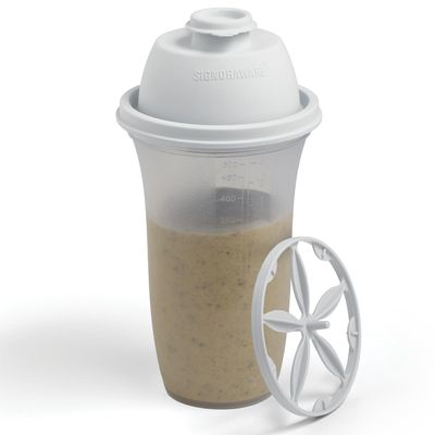 SIGNORA WARE Shaker Bottles | 17-Ounce Plastic Protein Shake Bottle for Meal Replacement Shakes & Smoothies, Beverages, Mixing Salad Dressing & Sauces, Margarita, & More
