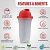 SIGNORA WARE Shaker Bottles | 17-Ounce Plastic Protein Shake Bottle for Meal Replacement Shakes & Smoothies, Beverages, Mixing Salad Dressing & Sauces, Margarita, & More view 2