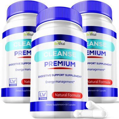 (3 Pack) Bevital Cleanse Premium Capsules - Official BevitalCleanse Premium Advanced Supplement Healthy Digestion Support, 180 Capsulas for 3 Months