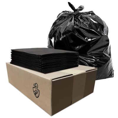55-60 Gallon Heavy Duty Trash Can Bags - 2 Mil Thickness, Ultra Durable, Leak Proof, Black -large yard waste bagsIdeal for Kitchen, Commercial, Building - Made in the USA-21100 (25)