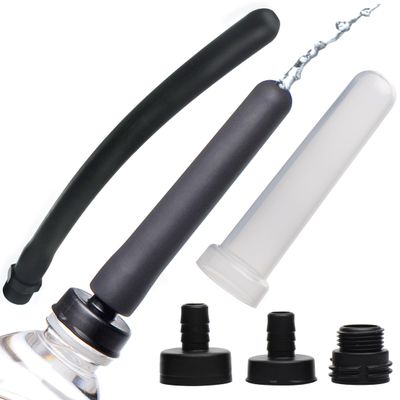 CleanStream Travel Enema Water Bottle and 4 Adapter Sizes for Deep Cleaning, Fit's Most Shower Hoses and Bottles, 7 Piece Portable Kit, Black