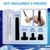 CleanStream Travel Enema Water Bottle and 4 Adapter Sizes for Deep Cleaning, Fit's Most Shower Hoses and Bottles, 7 Piece Portable Kit, Black view 4